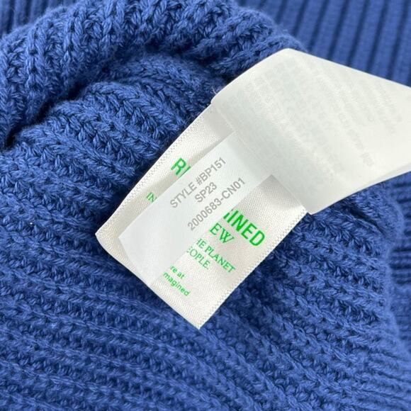 J.Crew Heritage Cotton Shaker-Stitch Crewneck Sweater Navy Size Large - Picture 7 of 7